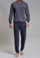 GÖTZBURG Herren Schlafanzug Pyjama bedruckt navy