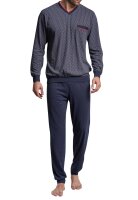 GÖTZBURG Herren Schlafanzug Pyjama bedruckt navy