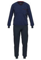 GÖTZBURG Herren Schlafanzug Pyjama bedruckt navy