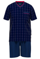 GÖTZBURG Herren Schlafanzug Shorty kariert navy