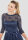 SWING Cocktailkleid aus Spitze und Chiffon navy Blau
