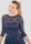 SWING Cocktailkleid aus Spitze und Chiffon navy Blau 40