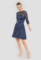 SWING Cocktailkleid aus Spitze und Chiffon navy Blau 36