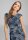 SWING Etui Kleid aus bedrucktem Ottoman mit Drapierung, dunkelblau