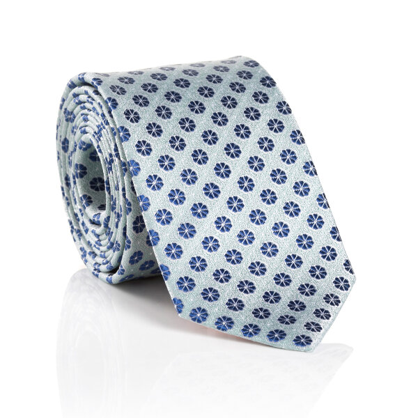 Krawatte Seide 6,5 cm breit, grün Fantasie Muster