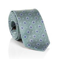 Krawatte Seide 6,5 cm breit, grün floral gemustert