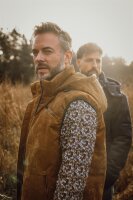 A Fish Named Fred Herren Weste in Cord, dunklblau mit Kapuze L