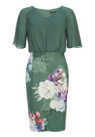 SWING Cocktailkleid mit Scubarock floral grün / multi 48