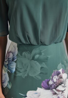 SWING Cocktailkleid mit Scubarock floral grün / multi 48