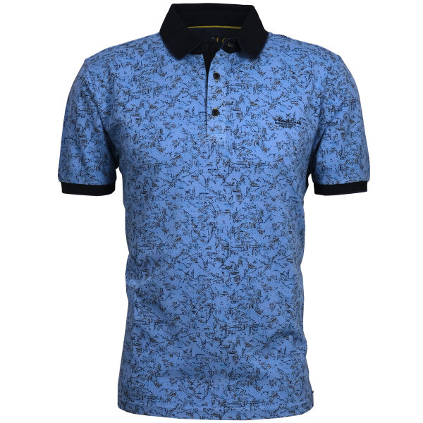 Mode Monte Carlo Polo-Shirt Knopf Strickkragen Hellblau M