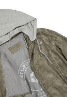 MILESTONE Herren Lederjacke MSRaymond mit Kapuze im gewaschenen khaki grün 56