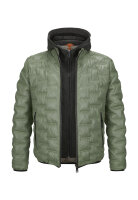 MILESTONE Herren Lederjacke MSAlonso mit Kapuze und Stepp Hellgrün 54