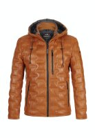 MILESTONE Herren Lederjacke MSTamino mit Kapuze und Stepp Hell orange 54