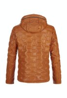 MILESTONE Herren Lederjacke MSTamino mit Kapuze und Stepp Hell orange 54