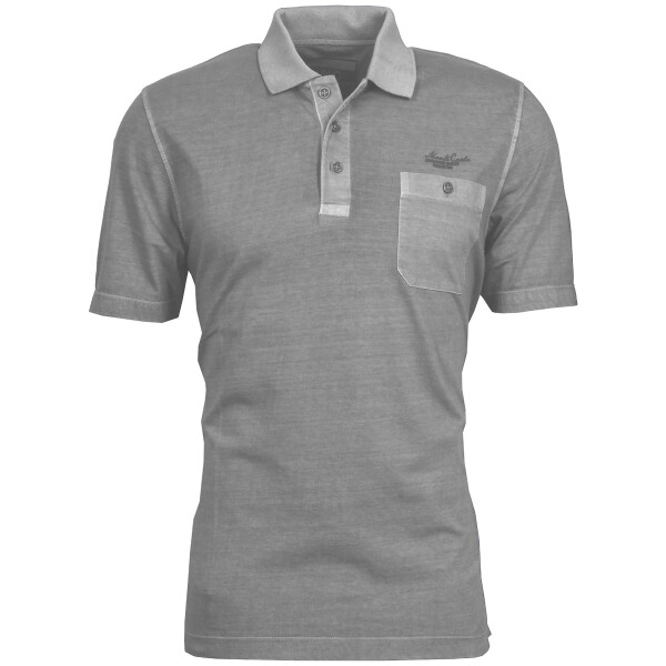 Mode Monte Carlo Polo-Shirt Knopf Strickkragen Hellgrau M