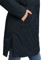 AMBER & JUNE Damen Stepp Jacke mit Kapuze, dunkelblau 42