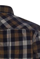 Camel Active Herren Kariertes Langarm Hemd mit Brusttasche, dunkelblau braun L