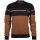 Mode Monte Carlo Sweat-Shirt Rundhals Camel mit navy L