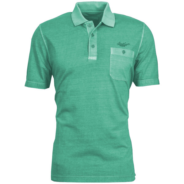 Mode Monte Carlo Polo-Shirt Knopf Strickkragen Hellgrün XL