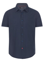 TIMEZONE Herren Halbarm Hemd gestreift dark washed blue M