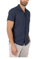 TIMEZONE Herren Halbarm Hemd gestreift dark washed blue XXXL