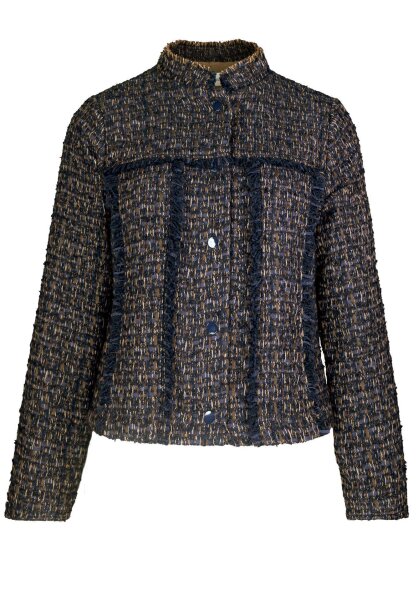 BIANCA Bouclèjacke CAREN in blau mix