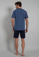 GÖTZBURG Herren Schafanzug Shorty bedruckt blau-dunkel-uni