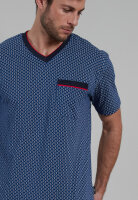 GÖTZBURG Herren Schafanzug Shorty bedruckt blau-dunkel-uni