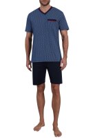 GÖTZBURG Herren Schafanzug Shorty bedruckt blau-dunkel-uni