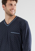 GÖTZBURG Herren Schafanzug Pyjama bedruckt navy 48
