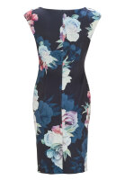 SWING Cocktailkleid aus bedrucktem Scuba navy / multi Blau 44