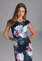 SWING Cocktailkleid aus bedrucktem Scuba navy / multi Blau 44