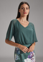 SWING Cocktailkleid mit Scubarock floral grün / multi 40