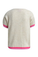 HeartKiss Pullover Short Sleeves With Contrast and Heart cream print S/M