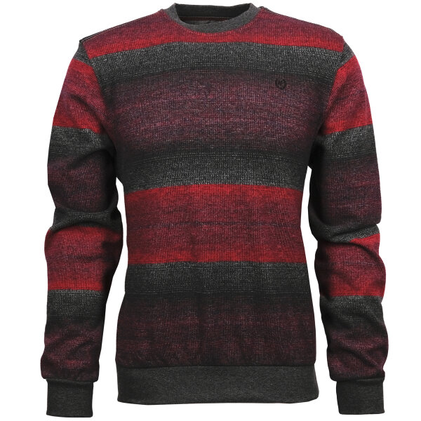 Mode Monte Carlo Sweat-Shirt Rundhals Grau mit Rot 4XL