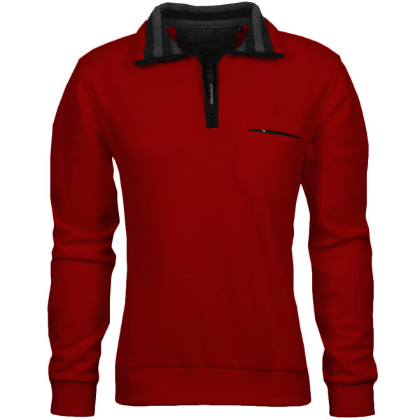 Mode Monte Carlo Sweat-Shirt Troyer Zip Tomatenrot