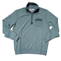 Mode Monte Carlo Sweat-Shirt Troyer Zip Salbeigrün