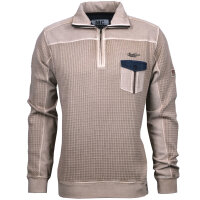 Mode Monte Carlo Sweat-Shirt Troyer Zip Beige
