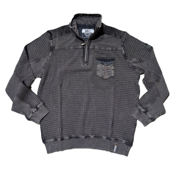 Mode Monte Carlo Sweat-Shirt Troyer Zip Anthrazit
