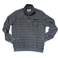 Mode Monte Carlo Sweat-Shirt Troyer Zip Jeansblau