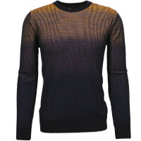Mode Monte Carlo Pullover Rundhals Marine mit Gelb