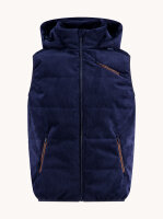 A Fish Named Fred Herren Weste in Cord, dunklblau mit Kapuze
