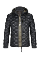 MILESTONE Herren Lederjacke MSTamino mit Kapuze und Stepp Nachtblau 56