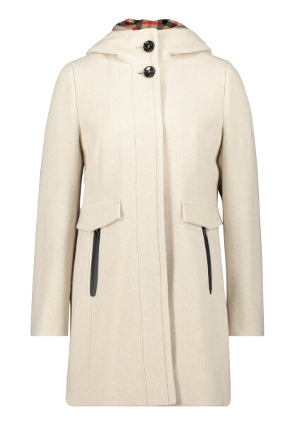Gil Bret Damen Wollstoff Jacke mit Kapuze, beige 42