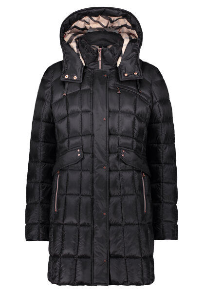 Gil Bret Damen Winter Steppmantel mit Kapuze, schwarz
