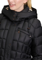 Gil Bret Damen Winter Steppmantel mit Kapuze, schwarz