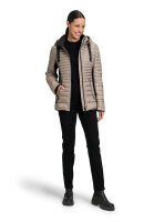 Gil Bret kurze Damen Windjacke gesteppt mit Kapuze, beige schwarz
