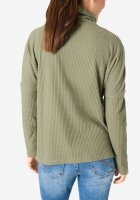 TIMEZONE Damen Langarm Shirt mit Schalkragen, oliv