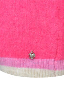 HeartKiss Pullover Short Sleeves With Contrast and Heart fuchsia pink print L/XL