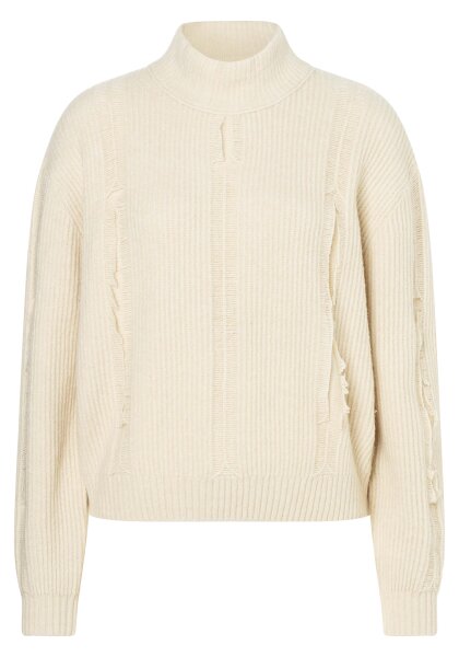 TIMEZONE Damen Stehkragen Strickpullover, beige